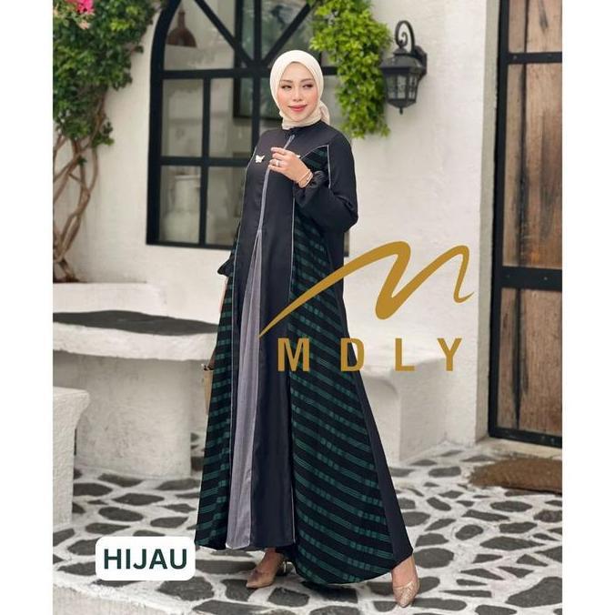 Baju Gamis Lebaran Wanita Muslimah Tisha Dress By Mdly Fit Kombinasi Nyaman Syari