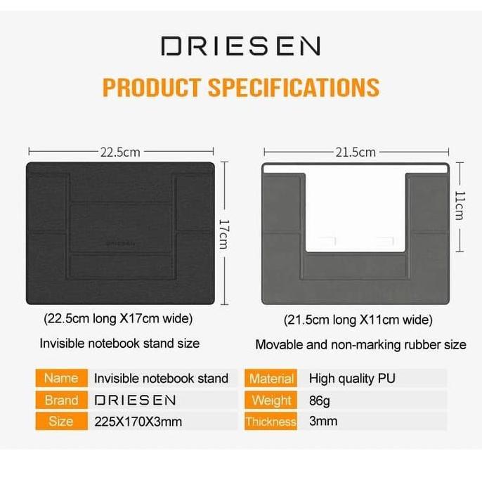 Driesen Adjustable Laptop Stand Invisible Laptop Stand Macbook Stand