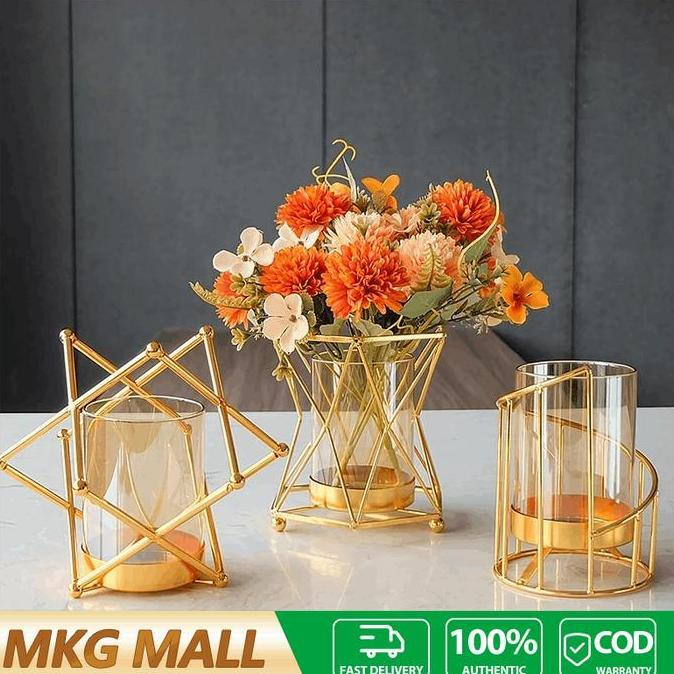 hot sale vas bunga gold besi nordic vas dekorasi vintage vas bunga besar mewah tempat bunga dan hias