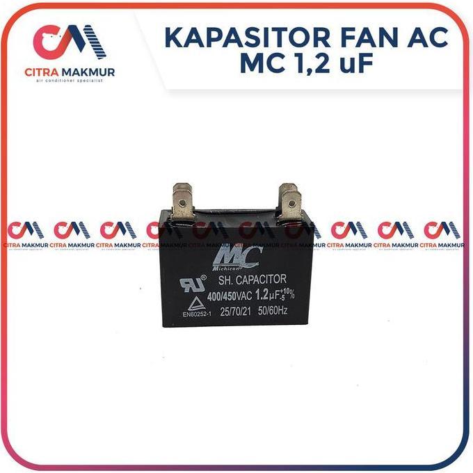 Kapasitor Fan AC 1.2 uf merk MC Kaki 4 Capasitor mikro Kipas Outdoor Mesin Air conditioner MURAH