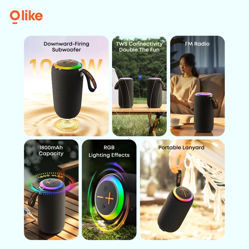 speaker olike SF13 RGB wireless portable bluetooth speaker 1800mah 10w original olike