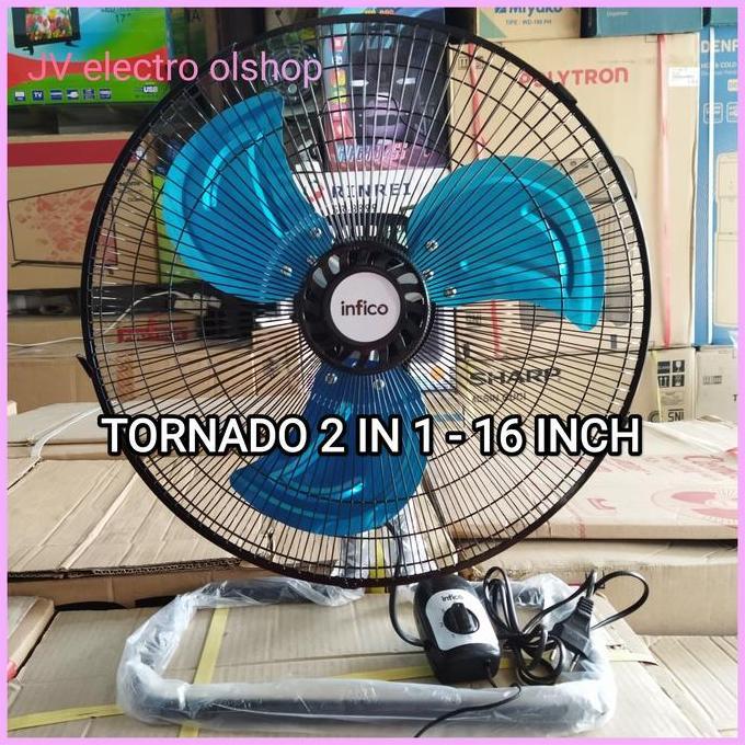 KIPAS ANGIN TORNADO 16INCH / Kipas Angin Meja dan Dinding Besi 16" ASLI