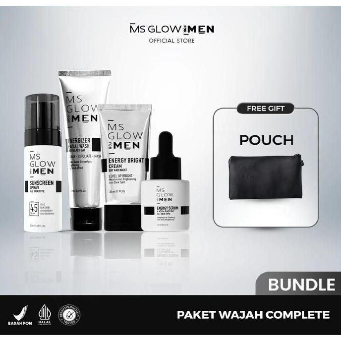 MS GLOW MEN Paket Komplit - MS GLOW MEN Paket Skincare Wajah Pria