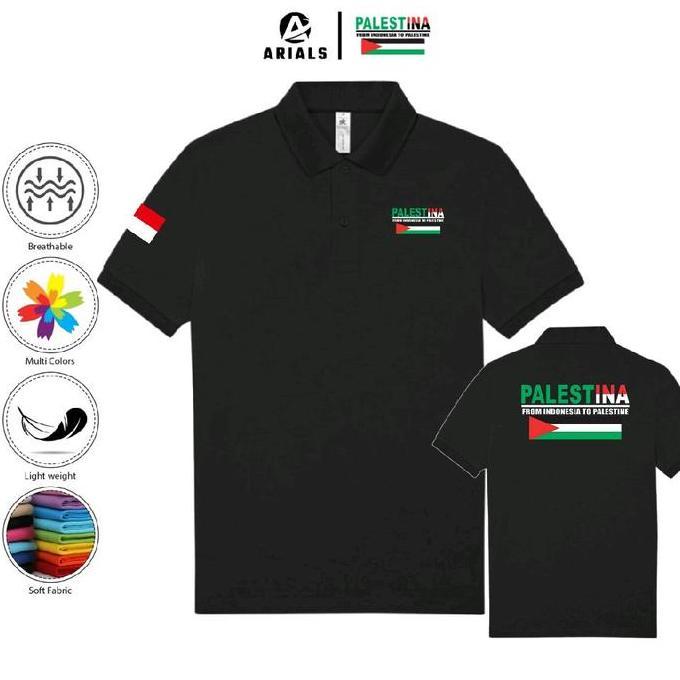 Arials Polo shirt Baju Kaos Kerah Palestina From Indonesia to Palestina
