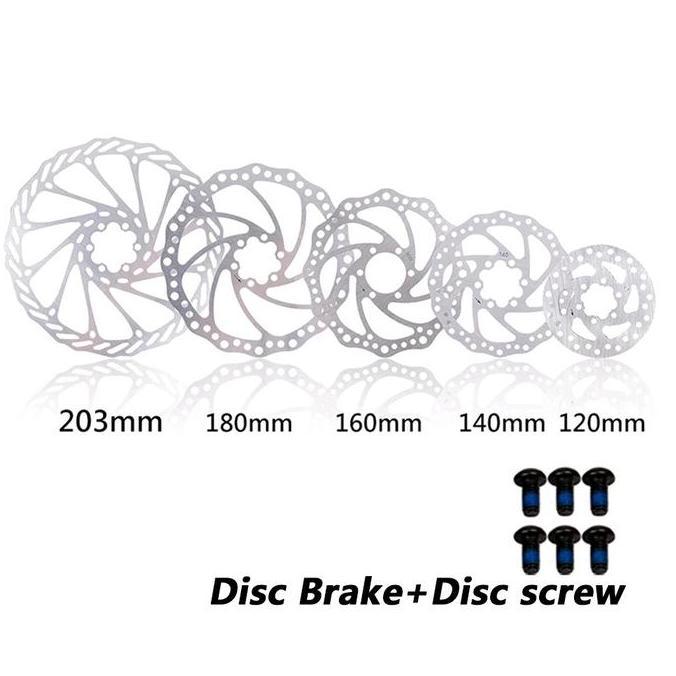 Promo Cakram Rem Sepeda MTB Road Bike Disc Brake Rotor Stainless Steel 120-203mm 6 Bolts COD
