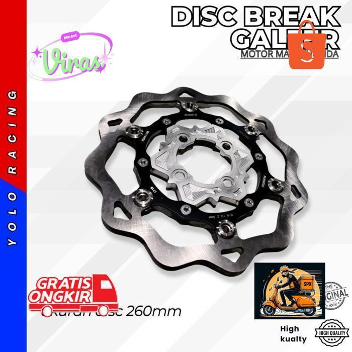 VIRASMARKET DISC GALFER  260MM CAKRAM GALFER 260MM DISK GALFER 260MM DISC VARIO CAKRAM BEAT BREKET D