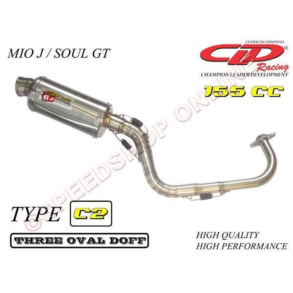 Knalpot Cld Racing Mio J/Soul Gt Type C2/Roadrace Silencer Oval Doff Original Dan Terpercaya