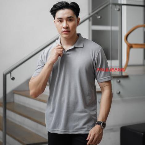 PALEJEANS - Kaos Kerah Lengan Pendek Slimfit / Polo Shirt Buttonless Pria / Polo Slimfit Pria Premiu
