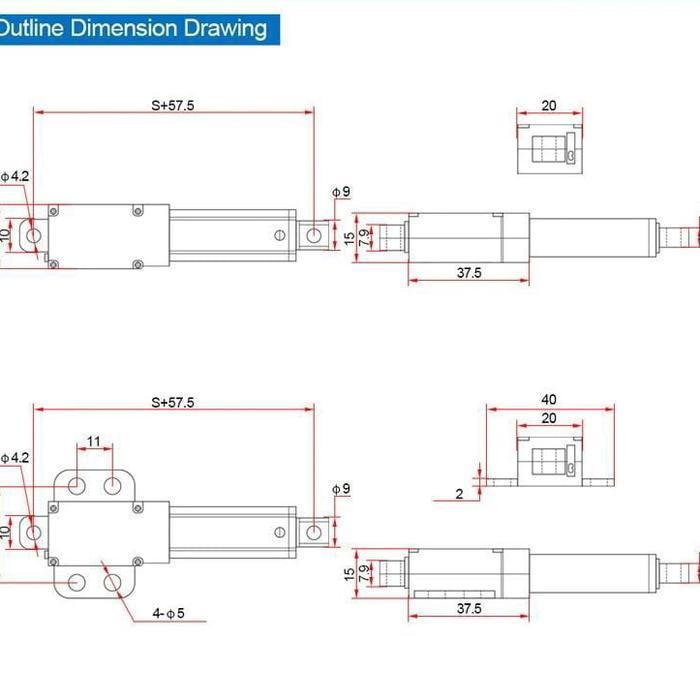 Mini Linear Actuator 100Mm 12V Dc 90N Mini Aktuator Original Dan Terpercaya