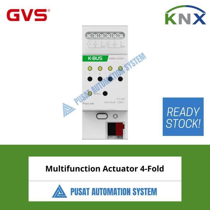 Knx Gvs Multi Function Actuator 4 Folds 6A Switch / Shutter / Fan Coil Original Dan Terpercaya