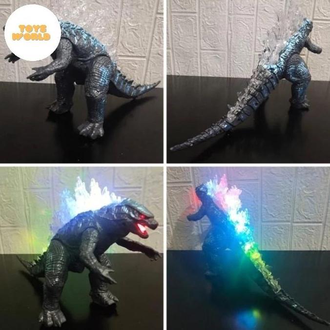 MAINAN DINO GODZILLA BESAR BATERAI JALAN NYALA LAMPU SUARA DINOSAURUS KODE 1455