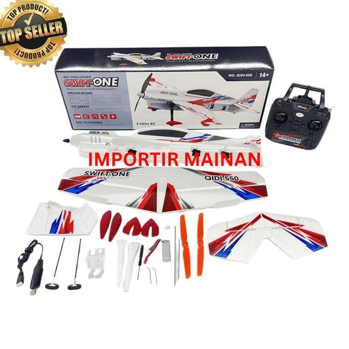 RC PLANE BRUSHLESS QIDI-550 6 CHANNEL 6-AXIS GYRO 3D/6G PESAWAT RC REMOTE CONTROL PLANE MAINAN ANAK 