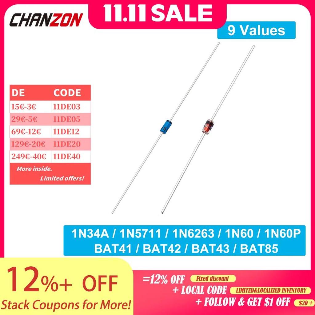 1N34A 1N5711 1N6263 1N60 1N60P BAT41 BAT42 BAT43 BAT85 Small Signal Schottky Barrier Diode Axial DO-