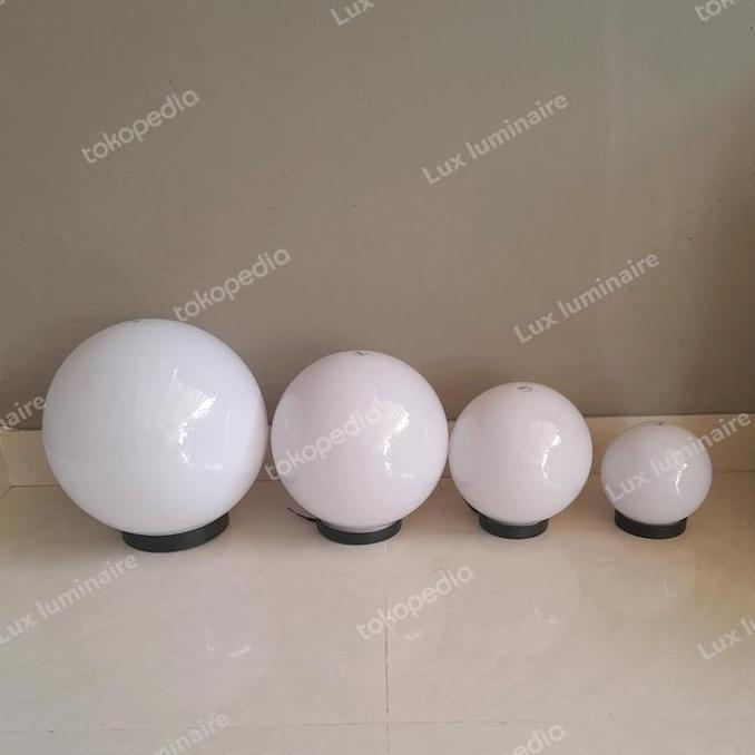 kap lampu taman bulat susu