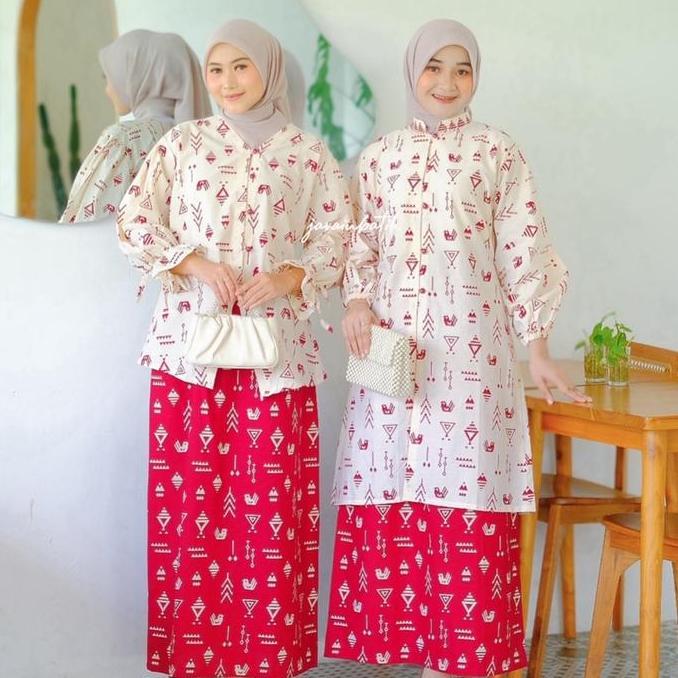 javainbatik - ONE SET BATIK CAP ORGINAL - batik kerja - set batik kondangan - atasan wanita