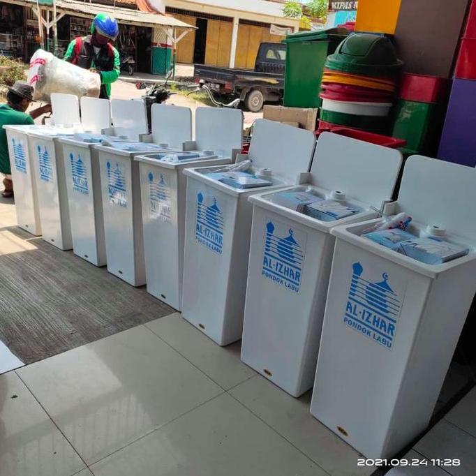 wastafel portable kran sensor + palangan belakang