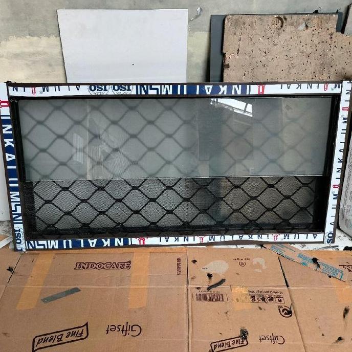 BOVEN 40X80 KOMPLIT VENTILASI TRALIS EXPANDA ALUMINIUM KACA ZIGZAG KAWAT NYAMUK UK KACA ZIGZAG BURAM