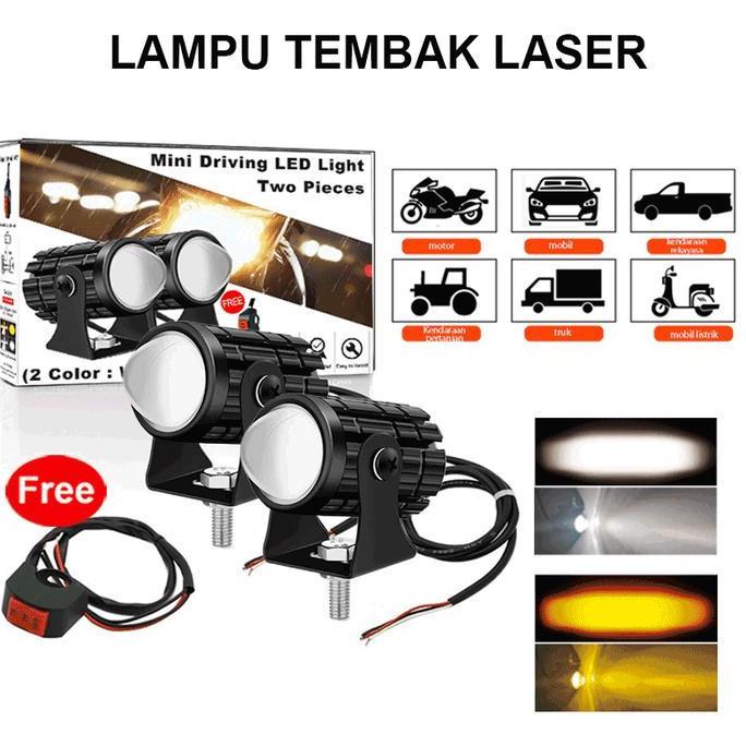 Promo ZACRO Lampu Tembak Laser 2 Warna Waterproof / Lampu LED Motor Mobil Diskon