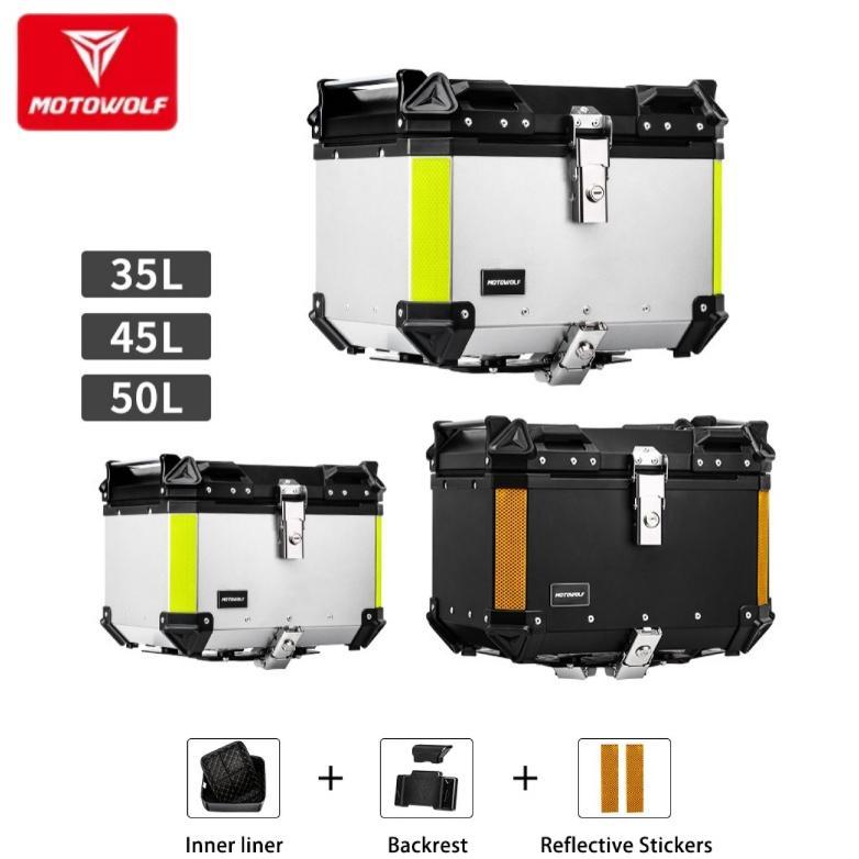 Motowolf Top Box Motor Touring Box Pannier Motor Alumunium Alloy
