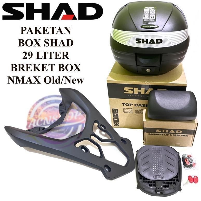 PAKETAN BOX SHAD SH29 + BREKET BRACKET TOP BOX MOTOR NMAX OLD / NMAX NEW