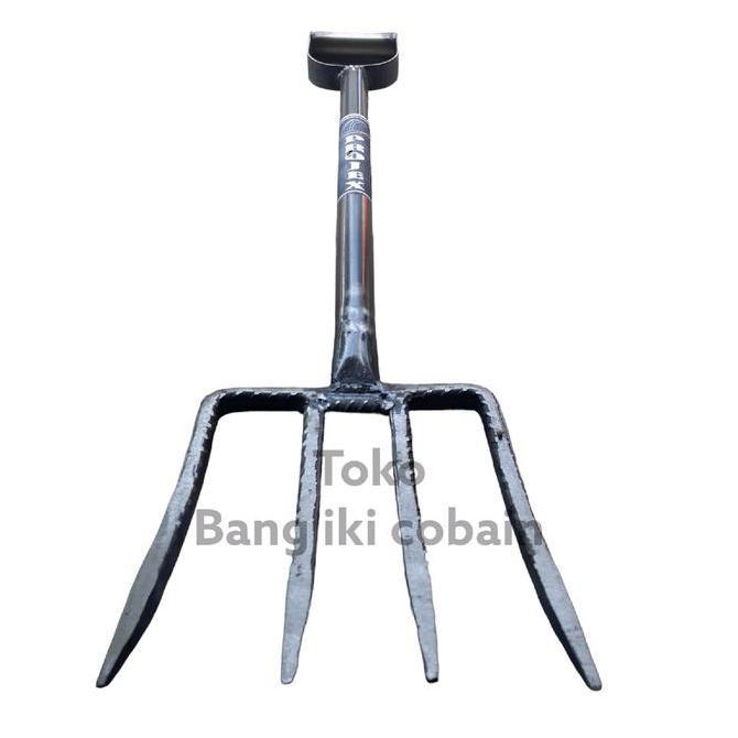 Garpu Injak Tanah Cangkul Garuk Gagang Besi