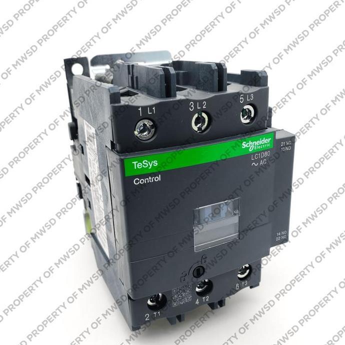 SCHNEIDER CONTACTOR 80A AC3 37 KW COIL 24VAC LC1D80B7