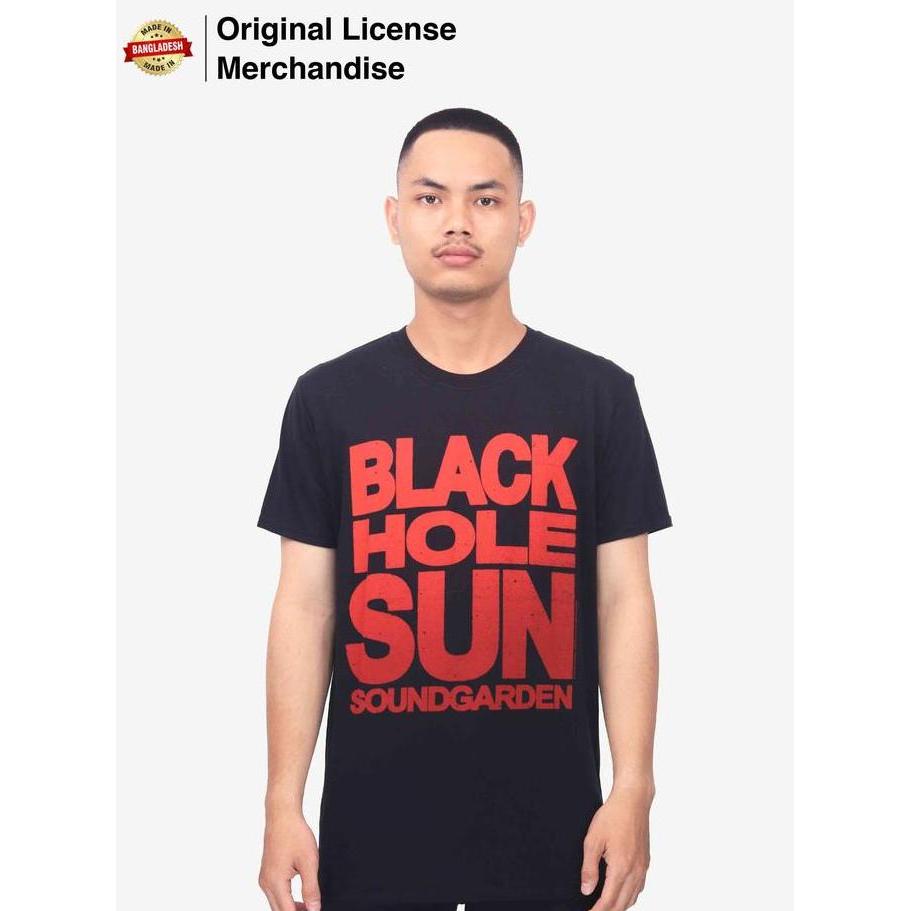 Kaos Baju Hitam Unisex Pria Band Musik SOUNDGARDEN Ori Black Hole Sun