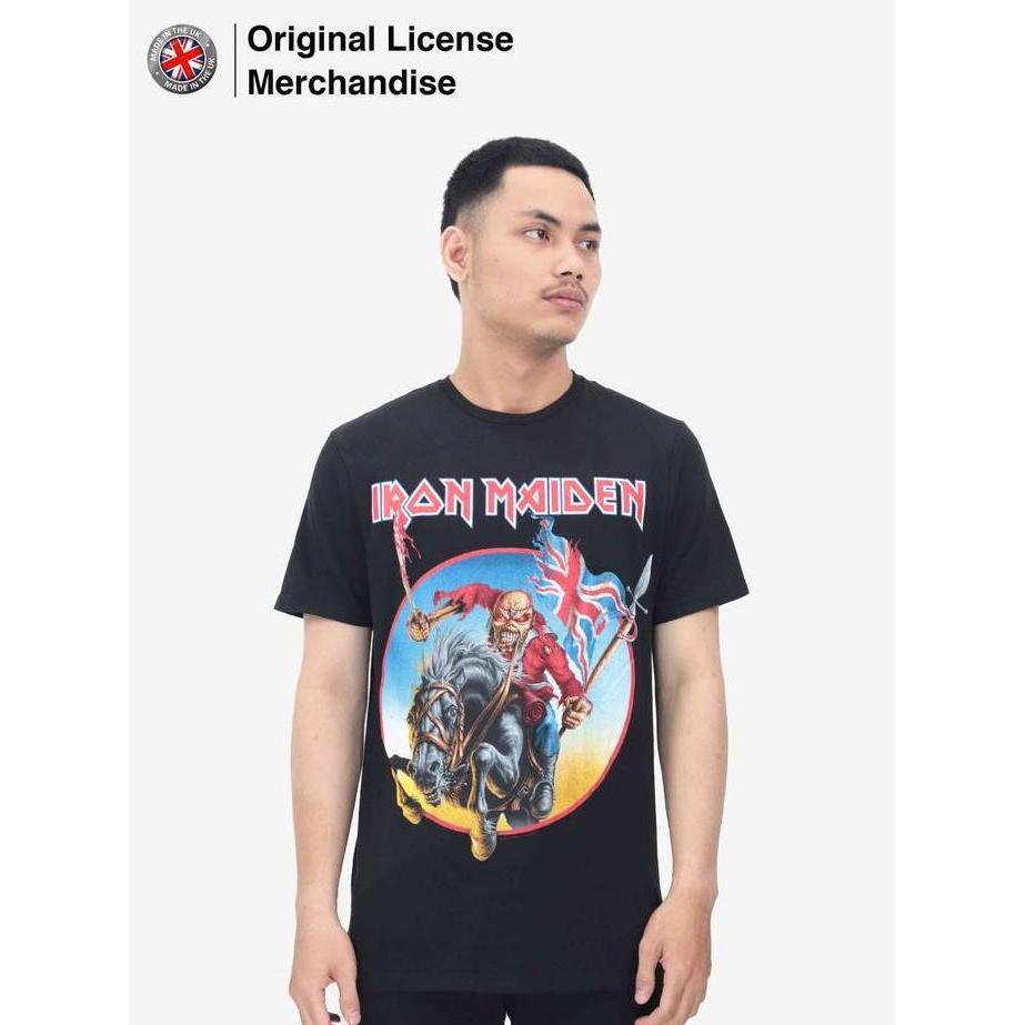 Kaos Baju Shirt Pria Metal Musik Band Original IRON MAIDEN Euro Tour