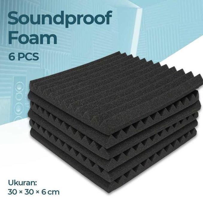 Peredam Suara Ruangan Kamar Dinding Studio Busa Telur Piramid 6pcs
