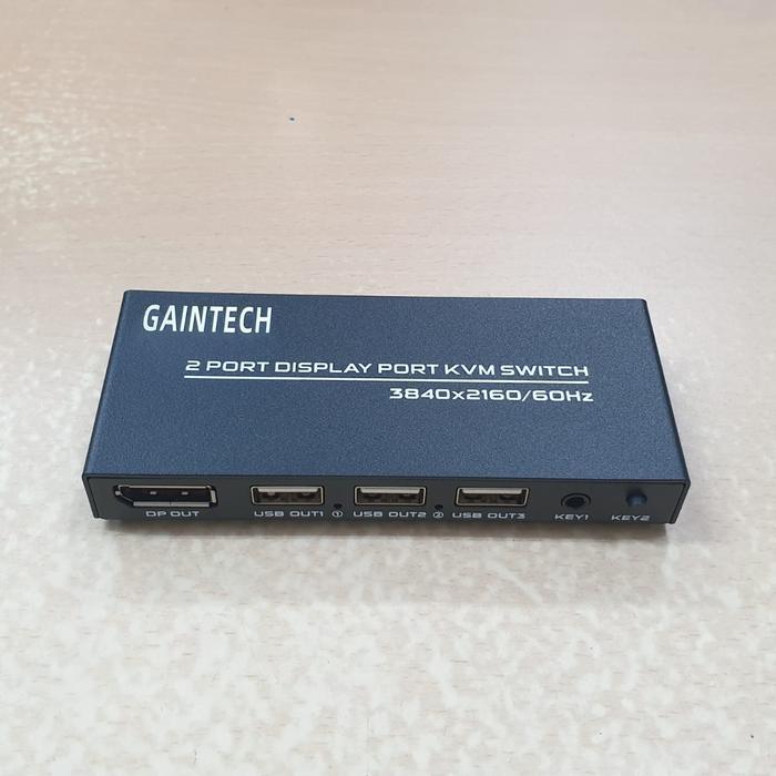 Dp (Displayport) Kvm Switch 2 Port Gaintech Original Dan Terpercaya