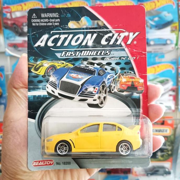 Diecast Realtoy 1:64  Mitsubishi Lancer Evolution X Kuning Bukan Hot Wheels atau Matchbox