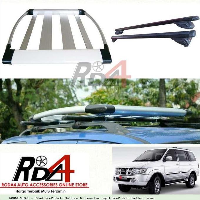 Paket Roof Rack Platinum & Cross Bar Jepit Roof Rail Panther Isuzu Ready