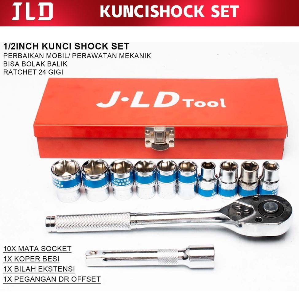 JLD 12pcs Kunci Shock Rachet 24gigi 1/2inch kunci shock 1 set kunci shock jld set CR-V kunci shock 1