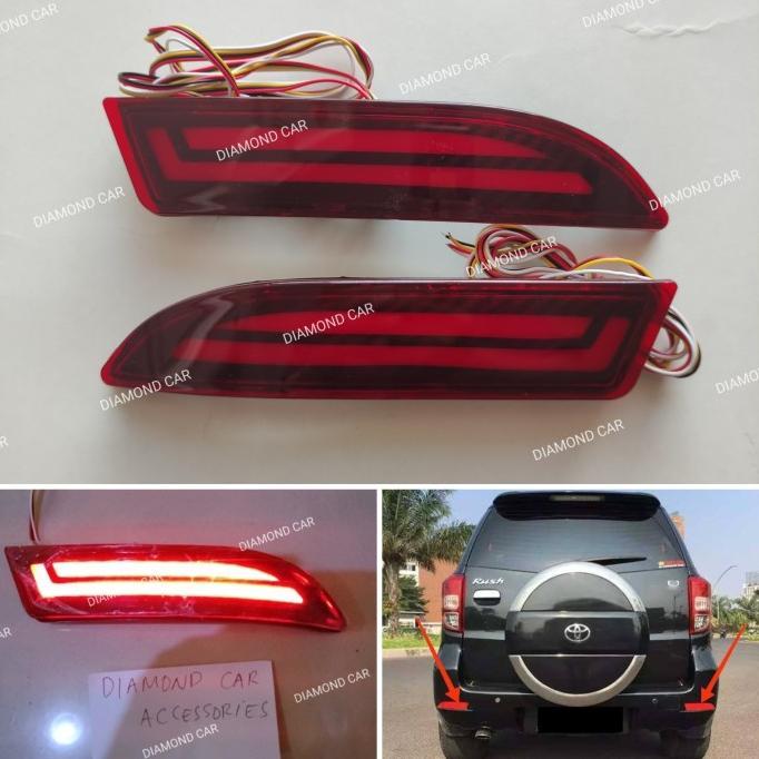 RUSH TERIOS 2006-2010 LAMPU REFLEKTOR LED BUMPER BELAKANG TYPE A