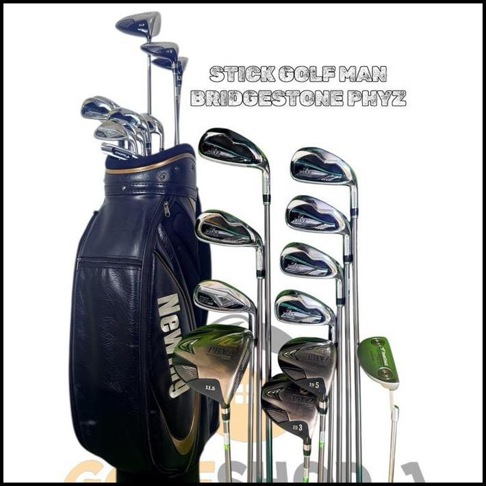Stick Golf Man BRIDGESTONE PHYZ Shaft Graphite Flek Reguler Original Lengkap Bag Golf - Set Stick Go