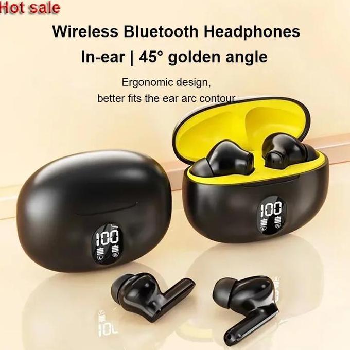 Headset Bluetooth Nirkabel Tws Tampilan Led Earphone Binaural Tahan Air Peredam Bising Headphone Ola