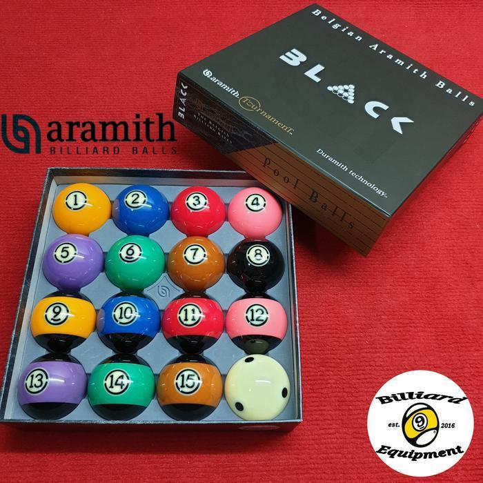 TERBARU Aramith Black Tournament TV - Size 2.1/4" | Bola Billiard