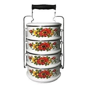 Rantang Maspion 24 cm susun 4 Enamel Panda Putih