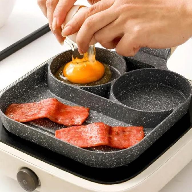 PANCI TELUR CETAKAN 4 LUBANG OMELETTE PAN 4 LUBANG - 3 LUBANG PANCAKE PAN - BREAKFAST MAKER - PAN TE