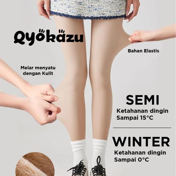 Qyokazu Bare Leg Like Through Uv Stocking Winter Kulit Jepang Terlihat Seperti Kulit Kaki Asli