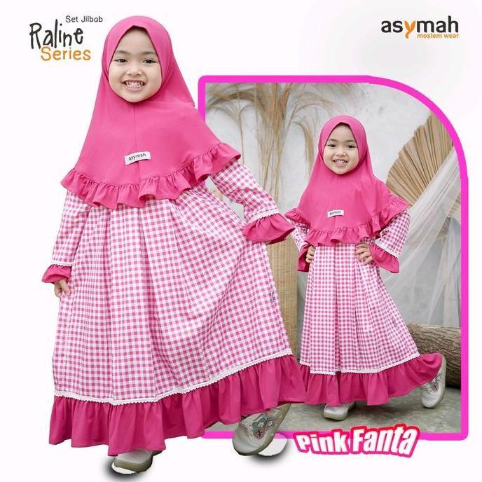 NEW COLOR  Gamis Dress Anak Katun Jepang Warna Pink Fanta Raline Series By Asymah
