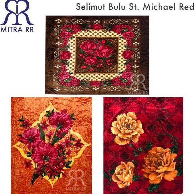 Selimut Bulu St Michael Jumbo 220x200 Red Selimut Halus Lembut Besar