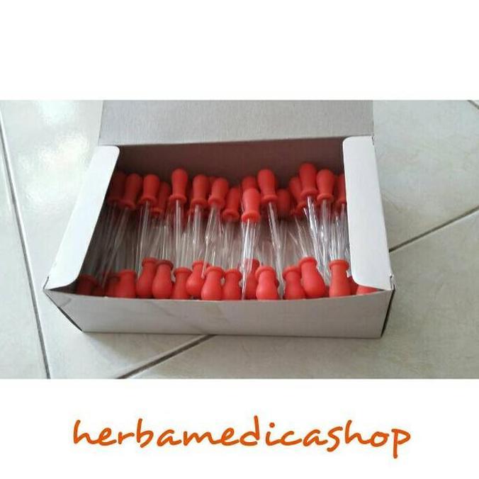 PIPET KACA PENDEK SETENGAH BOX - PANJANG 8CM, BAHAN GLASS TEBAL, COCOK UNTUK PRAKTIKUM DAN APOTIK