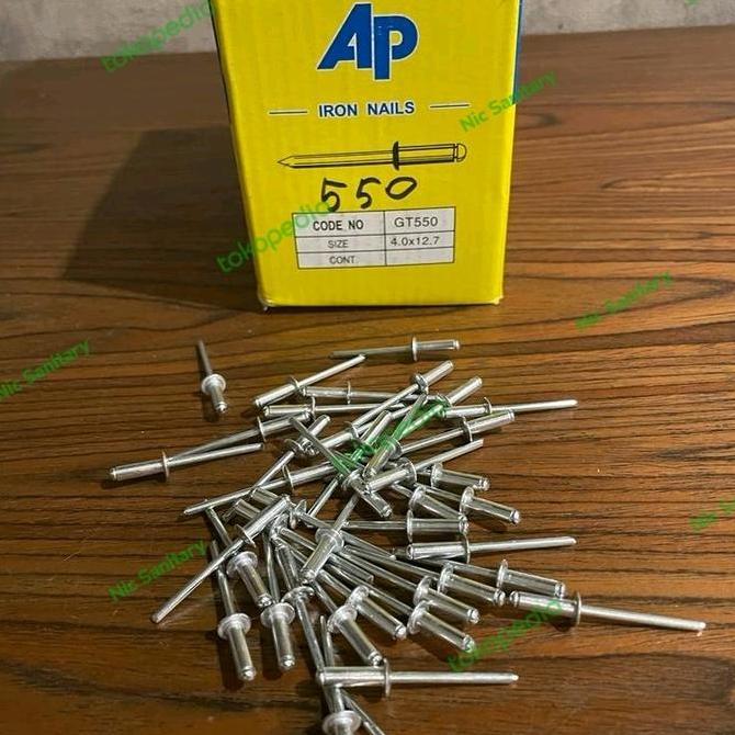 Paku Rivet 550 Paku Rivet 4 Mm X 12,7 Mm Paku Ripet 550 ( 1 Kotak )