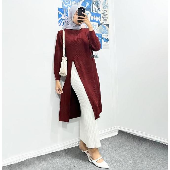 Bgs- Amira Tunik Knit - Atasan Tunik Rajut