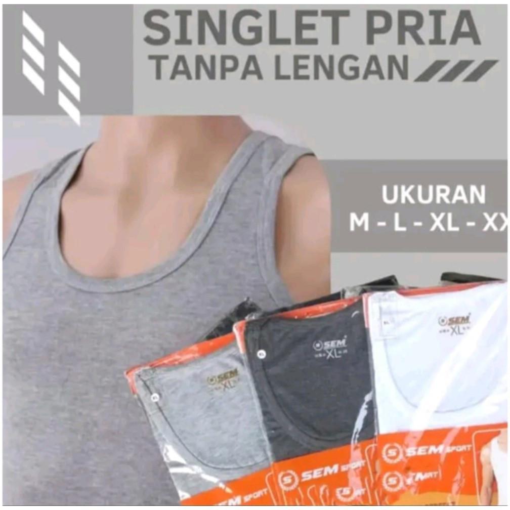 Singlet / Kaos Kutang Pria Dewasa SEM SPORT SM66 By Agree Bahan Katun ( Size M - XXL ) singlet dalam