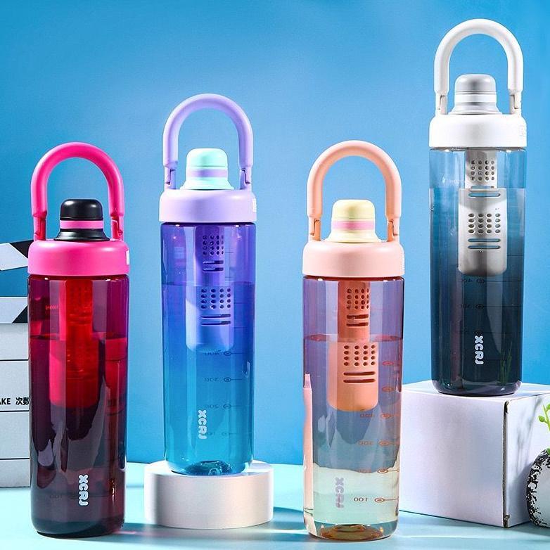 Botol Minum Infused Water BPA Free 1100ml Viral Saringan Teh/ Botol Minum Plastik Infused Water