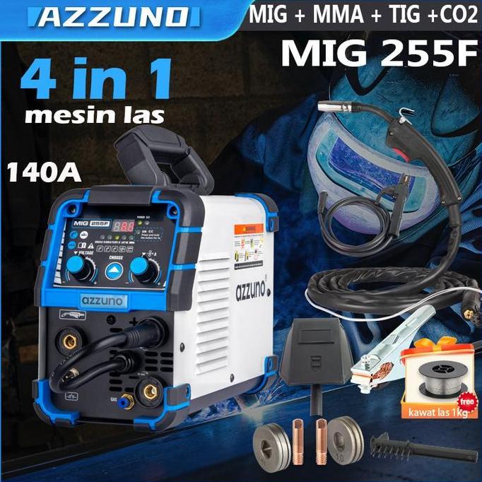 ZZASSHOOPPS78 - AZZUNO MESIN LAS LISTRIK MIG TIG ARC CO2 LAS ARGON 4 IN 1 MESIN LAS INVERTER WELDING