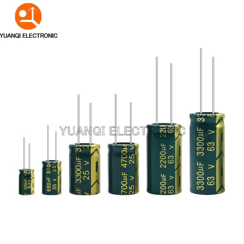 10V 16V 25V 35V 63V 100V 250V 450V High Frequency Low ESR Aluminum Capacitor 10UF 47UF 68UF 100UF 33