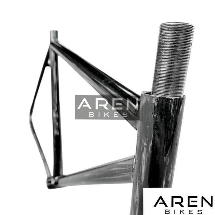 Frame Sepeda Fixie 700 700C Hitam Merah Biru Abu Hijau Besi Steel Bengkok Dalangan Fork Standar & Ov